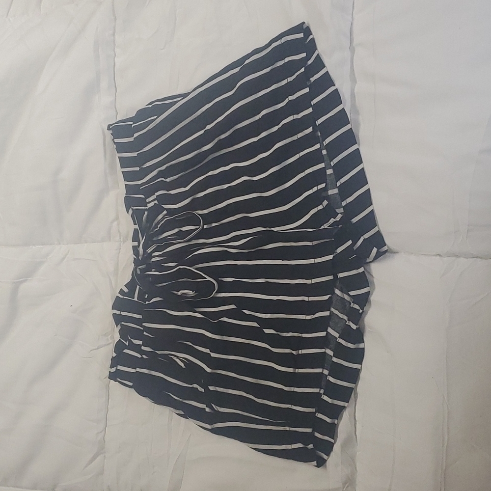 Black and White Striped Shorts